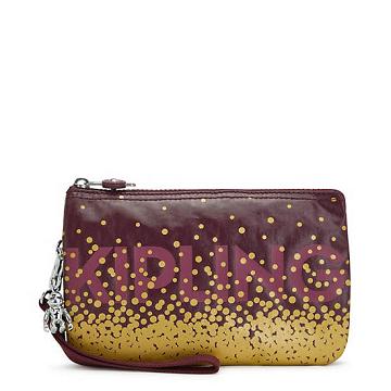 Kipling Creativity Extra Large Metallic Wristlet Väska Vinröda | SE 1149LI